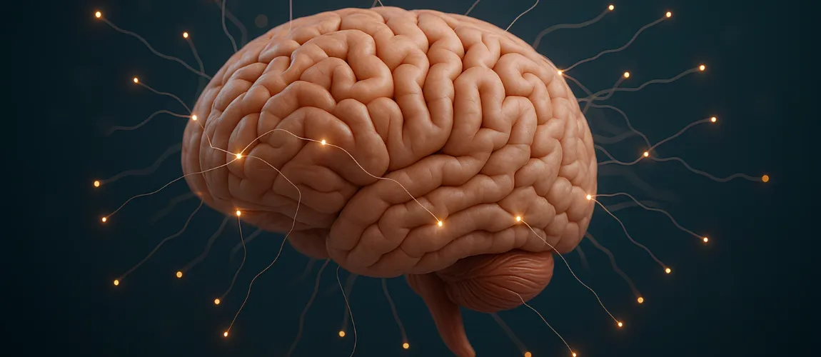 Grafische Darstellung des Gehirns.